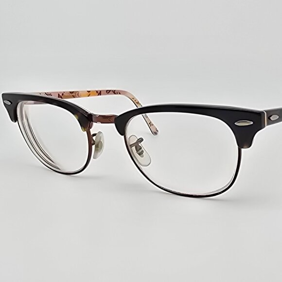 Ray-Ban RB5154 5650 Clubmaster Polished Tortoise on Text Eyeglasses Frame 51mm - Picture 1 of 14